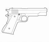 M1911 Lineart 1911 Colt Clipart Deviantart sketch template