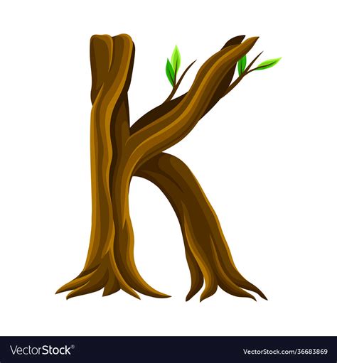 forest alphabet letter arranged  tree trunk vector image