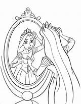 Coloring Rapunzel Disney Pages Mirror Princess Looking Printable Na Girl Color Colorear Tangled Para Print Dibujos Drawing Adults Vlasku Cz sketch template