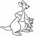 Pooh Roo Coloring Pages Kanga Disney Winnie Clipart Tigger Animal Kangaroo Cartoon Library Cliparts Clip sketch template