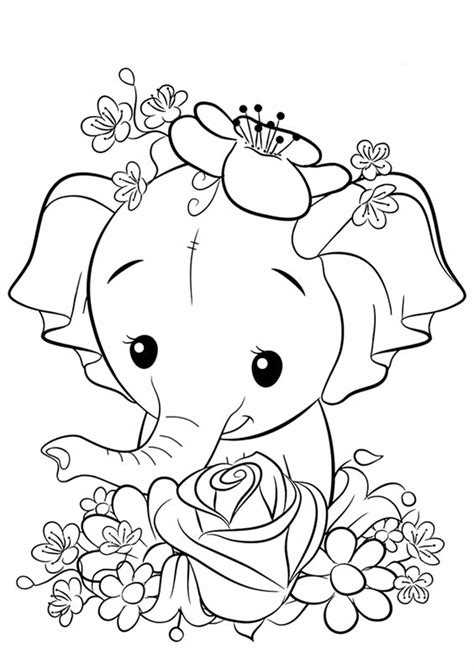 coloring pages  baby elephants