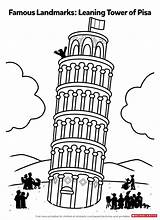 Pisa Leaning Torre Colouring Inclinada Printable Monument Around Buongiorno Teach Child sketch template