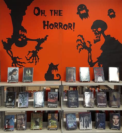 horror reads library book displays school library displays library