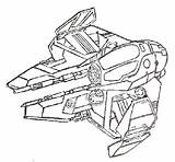 Gunship Starfighter sketch template