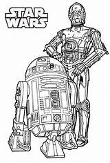 Wars Star Coloring C3po R2 D2 Book Pages Printable Sheet sketch template