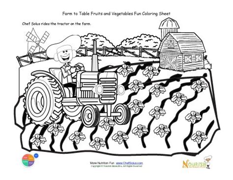 printable chef solus rides  tractor coloring sheet