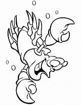 Coloring Mermaid Little Sebastian Pages Lobster Cliparts Cartoon Clipart Lobsters Ariel Clip Library Popular sketch template