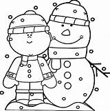 Snowman Snowing Sheet Wecoloringpage sketch template
