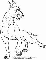 Lineart Ginga Pitbull Dane sketch template