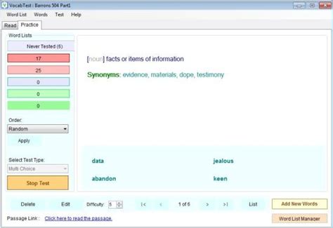 vocabulary testing software vocabtest