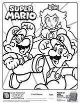 Mario Coloring Paper Pages Super Getdrawings sketch template