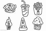 Coloring Food Pages Cute Drawing Printable Hand Kids Adults Color Print sketch template
