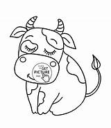 Coloring Pages Cow Kids Printable Baby Animal Printables Color Wuppsy Drawing Cute Farm Colour выбрать доску Visit раскраски Comments sketch template