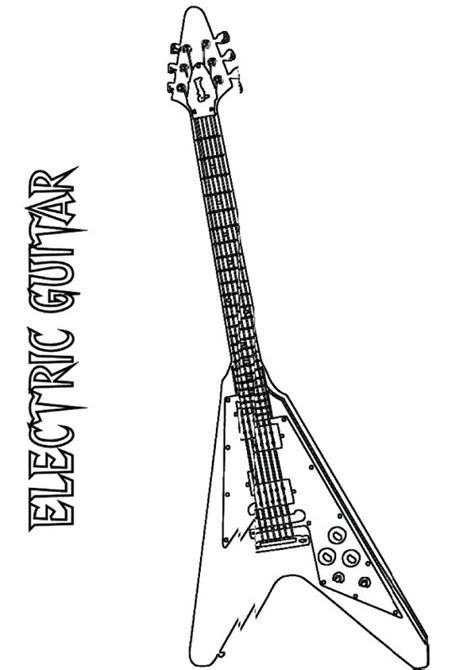 electric guitar coloring page