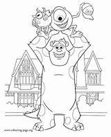 Coloring Monsters University Pages Inc Monster Colouring Printable Sully Kids Mike Sheets Disney Sulley Archie Print Catch Movie Dinokids Cartoons sketch template
