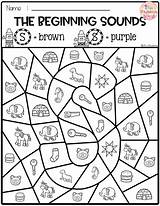 Color Beginning Sounds Pages Phonics Coloring Worksheets Teacherspayteachers Grade Kindergarten Preschool First sketch template