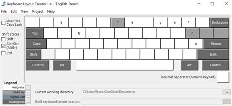 qwerty keyboard layout  french windows