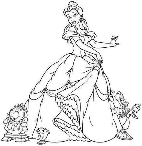 princess belle girls coloring pages  print