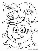 Halloween Coloring Pages Kids Monster Kid Printable Print Cute Board Thanksgiving Adults Book Find Frankenstein Crafts Choose sketch template