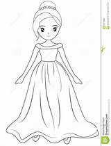 Coloring Girl Wearing Gown Long Kids Book Useful Illustration sketch template