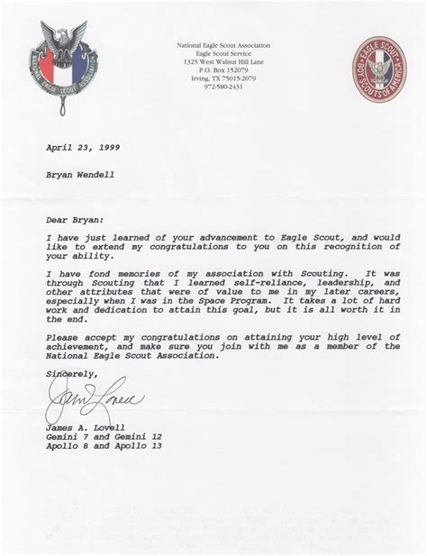 sample eagle scout recommendation letter