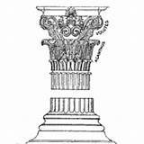 Coloring Pages Greece Ancient Surfnetkids Corinthian Column sketch template