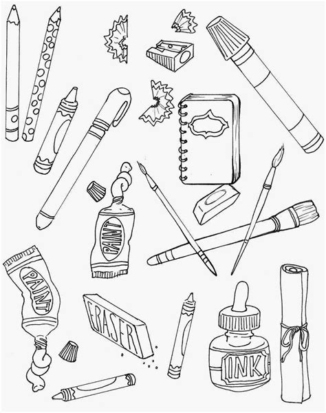 art supplies drawing drawing supplies coloring pages