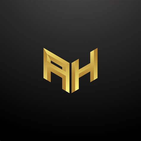 ah logo monogram letter initials design template  gold  texture  vector art  vecteezy