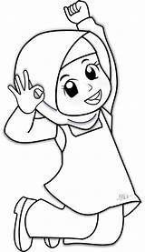Muslimah Mewarnai Hijab Islamic Ramadan Gebet Ana Kartun Buku Islamis Seni Zeichnungen Handwerk Zeichnung Malbücher Nonne Mewarna Putri Sholeh Basteln sketch template