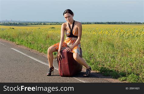 sexy woman in stilettos hitching a ride free stock images and photos