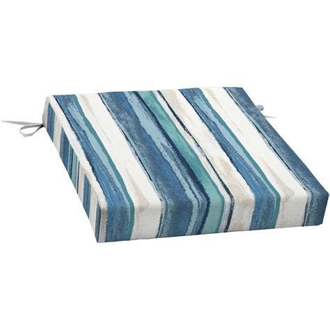 mainstays blue stripe    outdoor patio dining seat cushion