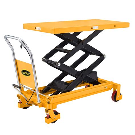 apollolift double scissor hydraulic lift tablecart lbs capacity  lifting height find