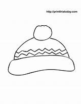 Hat Printable Coloring Winter Pages Hats Snowman Color Top Templates Mittens Printthistoday Printables Pattern Cap Snow Print Sheets Worksheets Kids sketch template