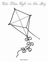 Coloring Flies Kite Cursive sketch template