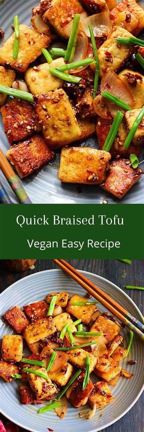 Braised Tofu Is A Delicious Chinese Side Dish With Sweet And Spicy