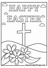 Easter Religious Coloring Pages Printable Cross Happy sketch template
