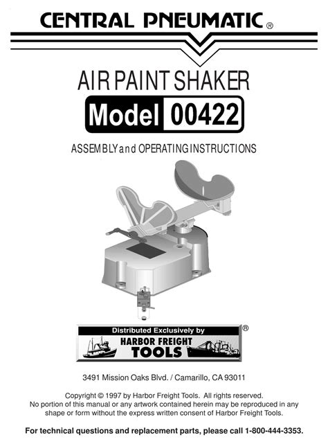 central pneumatic  paint sprayer assembly  operating instructions manual manualslib