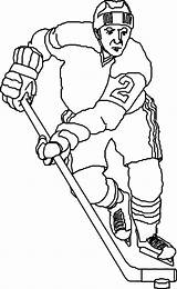 Hockey Coloring Pages Kids Printable Colouring Player sketch template