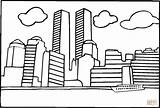Torres Gemelas Coloring4free Towers Cidades Gentlemen Twinkle Ausmalbild sketch template