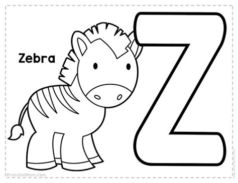 alphabet coloring pages preschool mom
