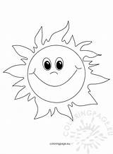 Sun Smiling Happy Cartoon Coloring sketch template