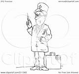 Doctor Outline Standing Coloring Medical Bag Illustration Royalty Clipart Bannykh Alex Rf Regarding Notes sketch template