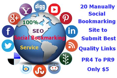 submit manually 20 high pr4 to pr9 social bookmarking