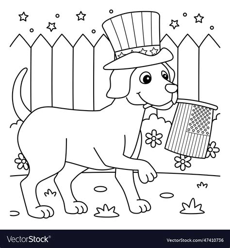 july dog celebrating coloring page  kids