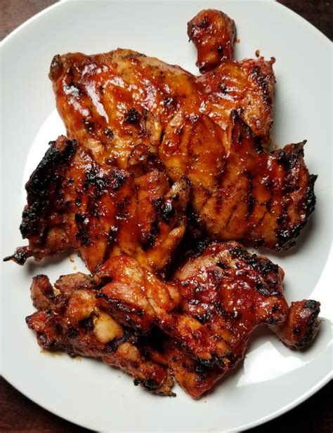 Grilled Spicy Bbq Chicken Thighs Amanda Cooks And Styles