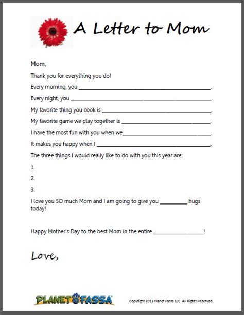 fill  letters mothers day mom google search mom template letter