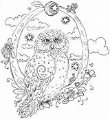 Coloring Pages Owl Adult Printable Adults Owls Mythical Creatures Animal Print Difficult Animals Sheets Kids Book Flower Detailed Mandalas Mandala sketch template