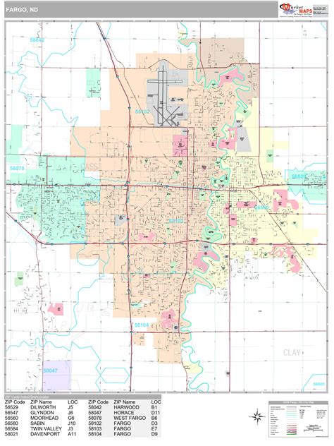 fargo north dakota wall map premium style  marketmaps