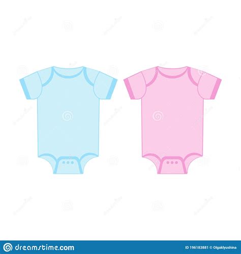 vector blue  pink blank baby bodysuit template mock  closeup