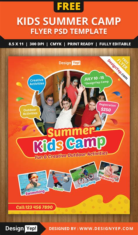 free summer camp flyer template